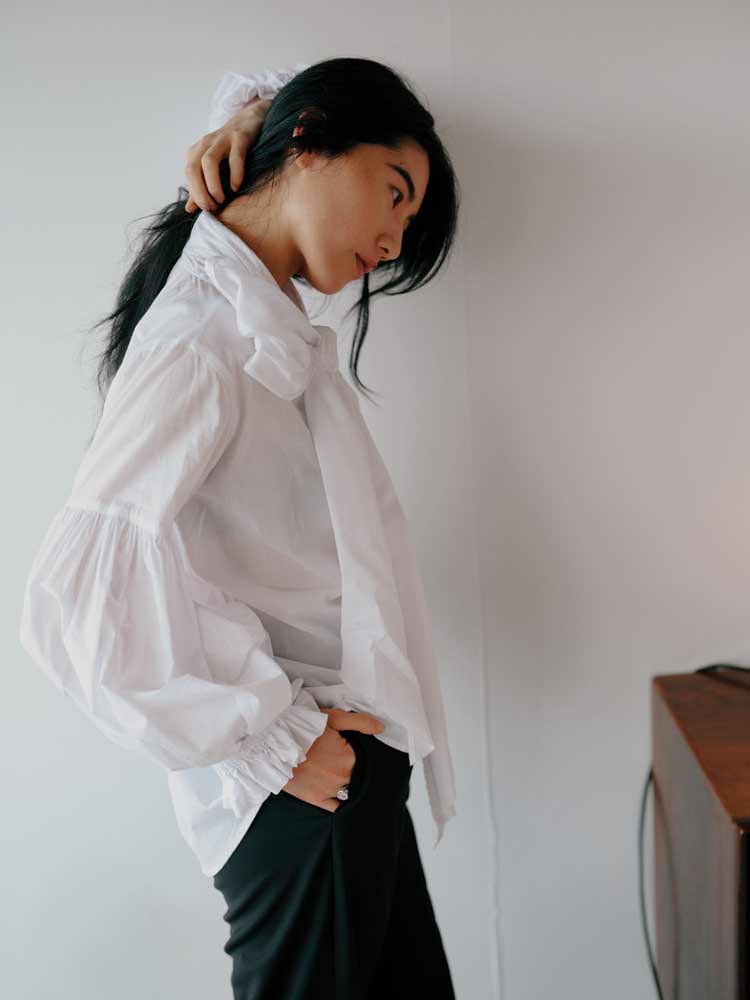 Bow Blouse Cotton Lawn White - Image 4