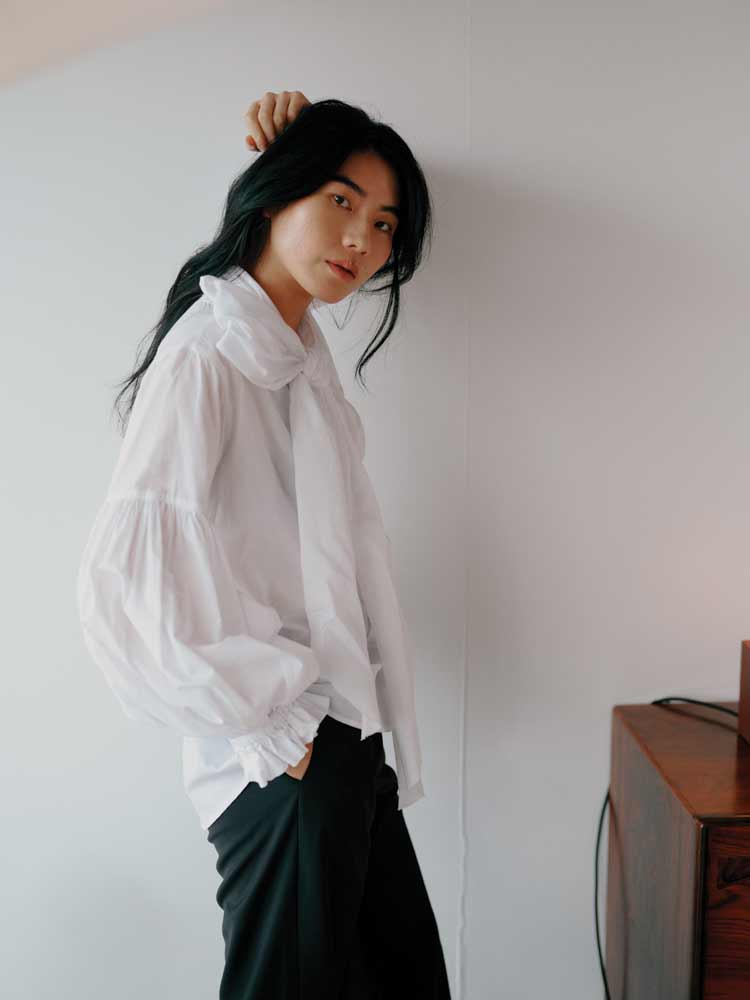 Bow Blouse Cotton Lawn White - Image 5