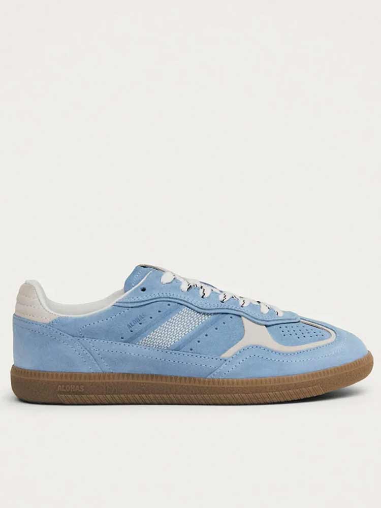 Cornflower Blue Cream Leather Sneakers - Image 3