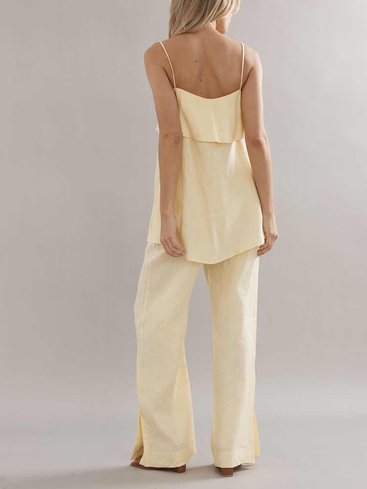 Jimmy Jogger Yellow Linen - Image 3