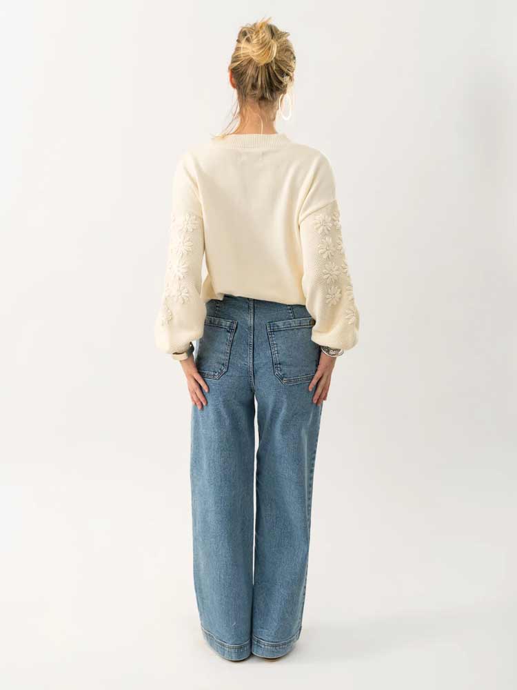 Musa Knit Jumper Creme - Image 4