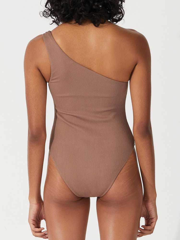 One Shoulder One Piece Chocolate - Image 3