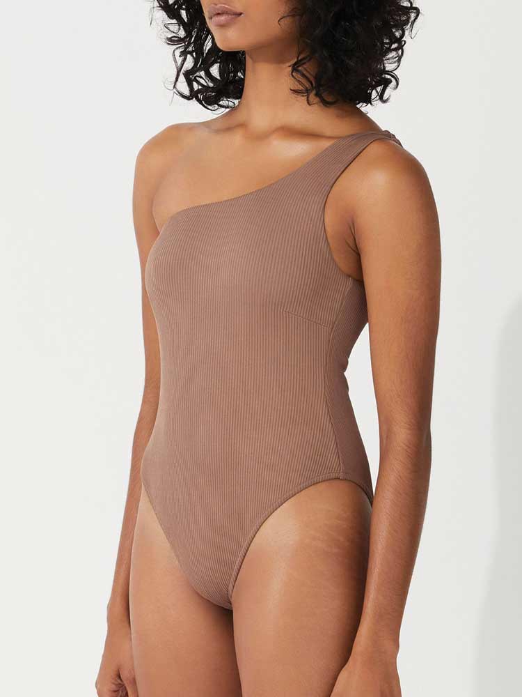 One Shoulder One Piece Chocolate - Image 5