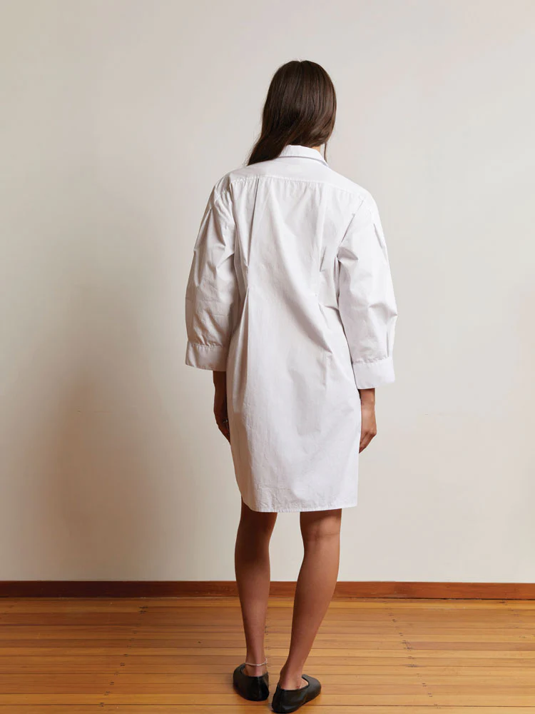 Pullover Shirt Dress White - Image 4