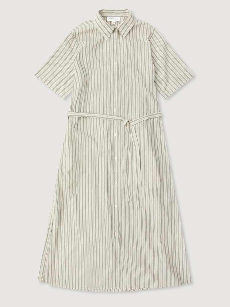 Ria Stripe Midi Shirt Dress Cream/Smoke - Image 6