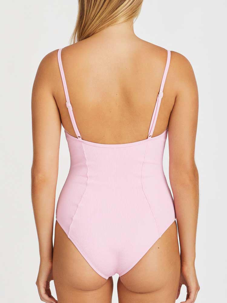 Sea Pink Ribbed One Piece - Image 3