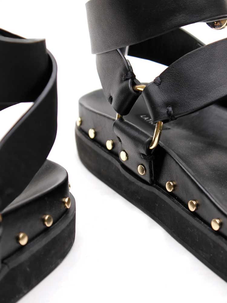 Studded Sandal Black/Gold - Image 3