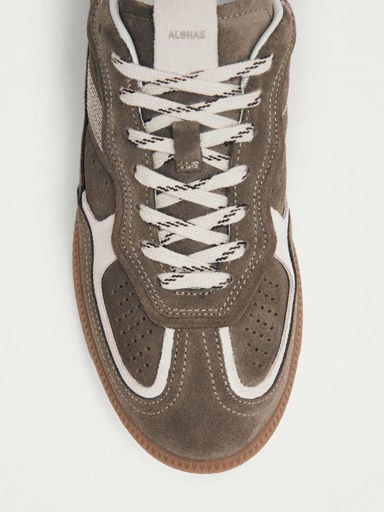 Taupe Leather Sneakers - Image 3